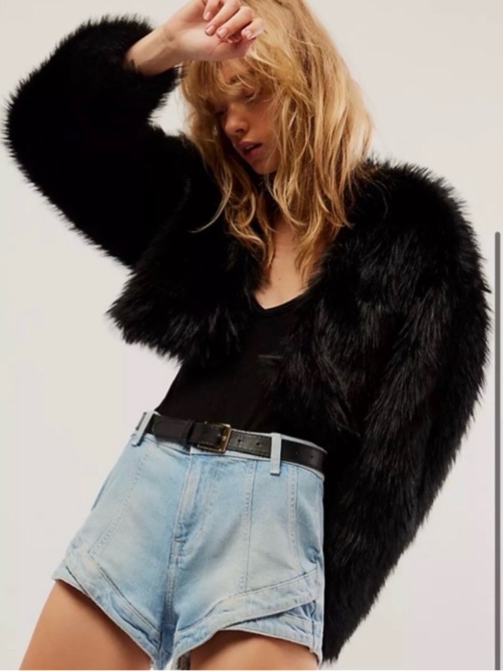 Free People Cropped Fur Coat